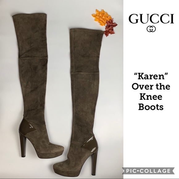 Gucci Shoes - Authentic GUCCI Karen Over Knee Suede Boots